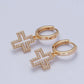 Hollow Cross Zirconia Earrings