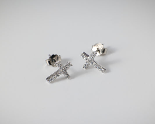 Dainty Cross Stud Earrings