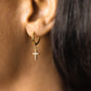 Dainty Cross Hoop Earring