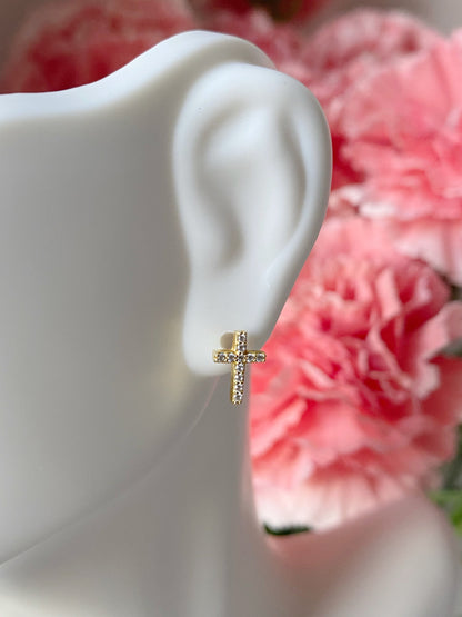 Dainty Cross Stud Earrings