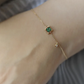 Green Emerald Square Cut Diamond Bracelet