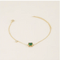 Green Emerald Square Cut Diamond Bracelet